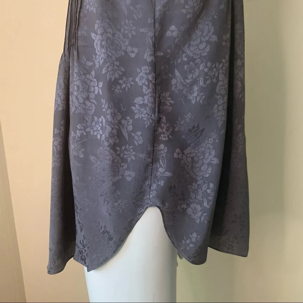 REBECCA TAYLOR 100% Silk Jacquard Blue Loose Fit Tank Size 8 - Picture 12 of 16